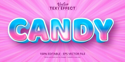 Candy text, cartoon style editable text effect