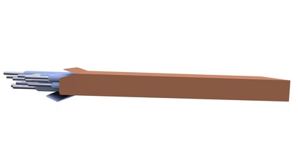 arc-welding electrodes pack, isolated creative industrial 3D illustration