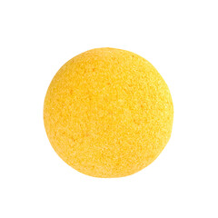 Yellow colorful bath bomb, isolated on the white background with clipping path