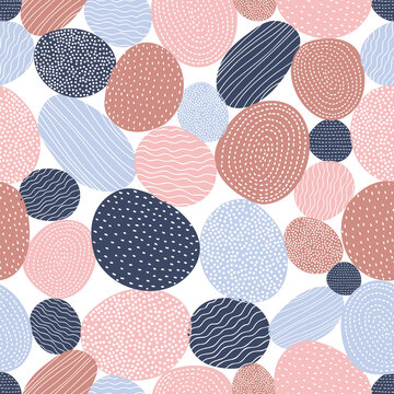 Vector seamless boho pattern with decorative stones. Endless pattern can be used for ceramic tile, wallpaper, linoleum, textile, web page background
