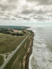 Aerial view of the cliffs of chapadamalal, province of buenos aires, Argentina.