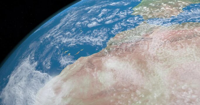 Canary Islands in planet earth from outer space