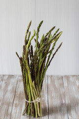 Wild asparagus harvested in the forest
