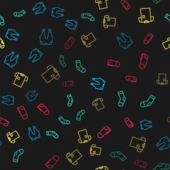 Set line Pants, Socks, Polo shirt and Sport socks on seamless pattern. Vector