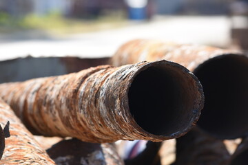 rusty metal pipes