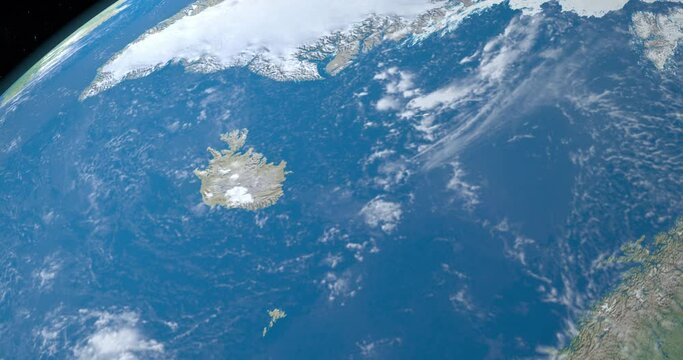 Iceland in planet earth from outer space
