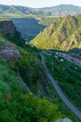 Beautiful nature landscape with  canyon and settlements, Armenia