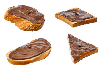 set of chocolate sandwiches isolated on white