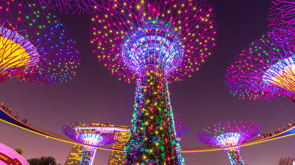 Colorful Singapore gardens by the bay