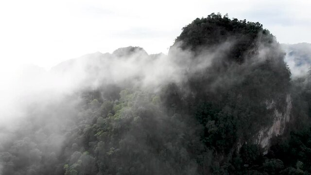 Aerial view of hill village in Bang Cha Po or Ban Ja Bo village in Pang ma pha district in Mae Hong Son, Thailand