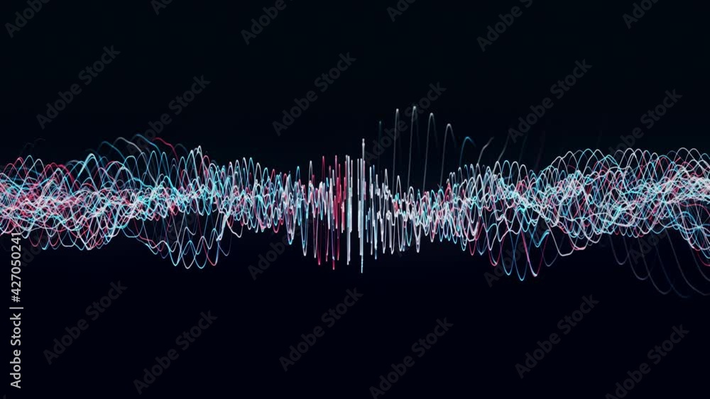 Poster curves dna. animation. computer-generated design of rotating dna helix. futuristic curved lines movi