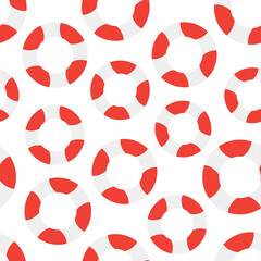 seamless pattern with lifebuoy on white background