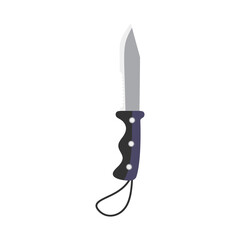 tourist knife isolated on white background, flat design