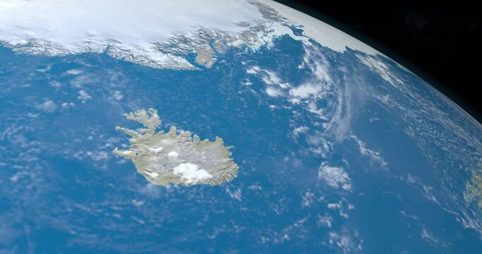 Iceland in planet earth from outer space