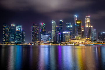 Plakat Singapore skyline nightshot