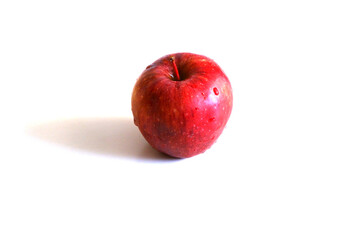 Fototapeta na wymiar Red Apple. Apple on a white background. The fruit. Juicy fruits