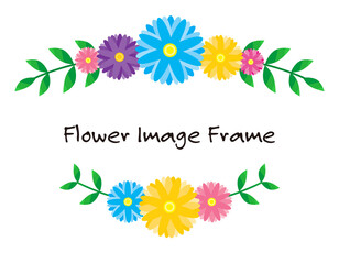 カラフルな花のフレーム　リース　枠　フレーム