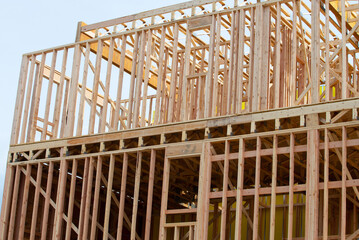 the frame of a new house real industry work