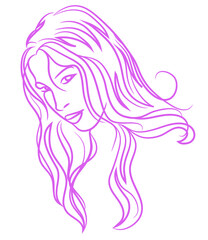 beautiful woman portrait isolated vector illustration