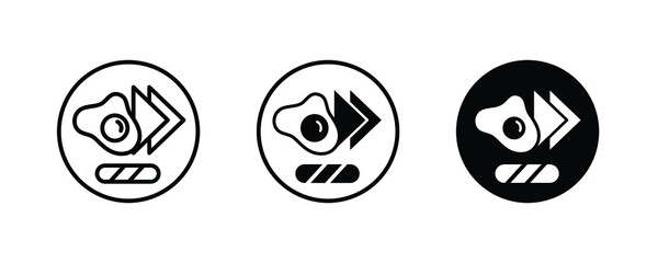 Obraz premium breakfast icon, egg, becon, cheese icons button, vector, sign, symbol, logo, illustration, editable stroke, flat design style isolated on white linear pictogram