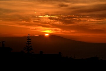 A beautiful sunset in the north of Tenerife