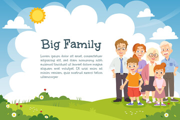 Plakat Happy family with copy space