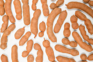 Sweet tamarind isolated on white background.