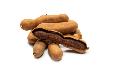 Sweet tamarind isolated on white background.