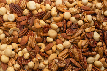 Mix of nuts as a background.