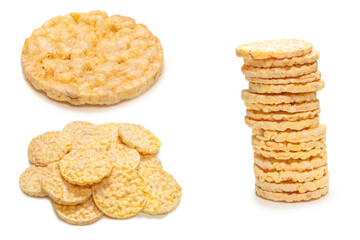 Rice wafer isolated on white background.