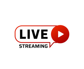 live streaming icon. modern sticker for broadcasting, livestream or online stream.