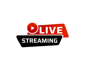 live streaming icon. modern sticker for broadcasting, livestream or online stream.