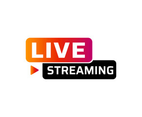 Live streaming icon. Sticker for broadcasting, livestream or online stream. Icon design Element.