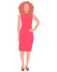 Businesswoman. Vector illustration of a woman in an office outfit. Isolated on white.