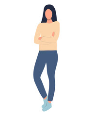 Businesswoman. Vector illustration of a woman in an office outfit. Isolated on white.