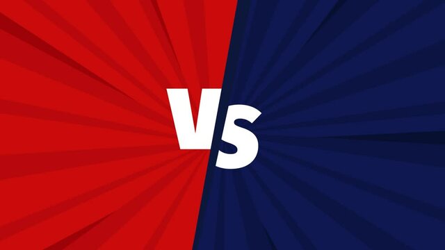 Red VS blue. Teams versus battle screen. Fight backgrounds competition.