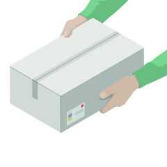 Courier delivering a parcel