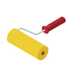 Paint roller on white background