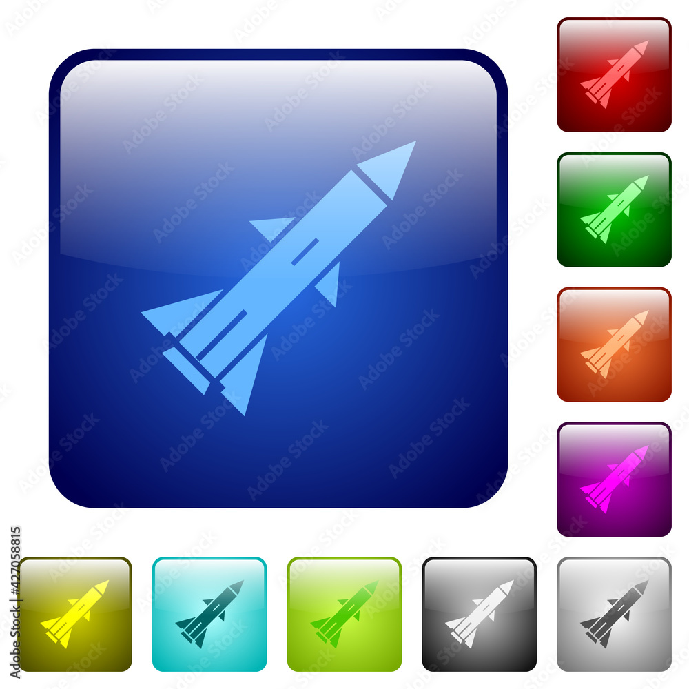 Poster ballistic missile color square buttons