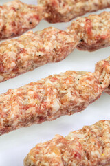 Azerbaijan cuisine lula kebab on skewer