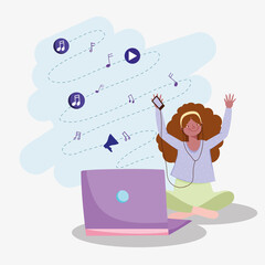 woman listening music