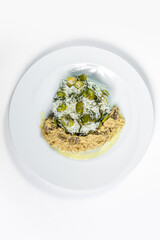 Pilaf rice with green vegetables