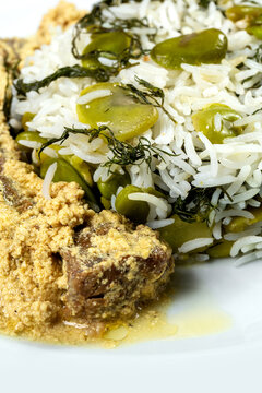 Pilaf rice with green vegetables