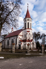 Naklejka premium Church of the Holy Apostles Peter and Paul on the Bug river in Swierzach