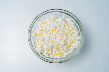 Top view cheese against white background. Closeup.