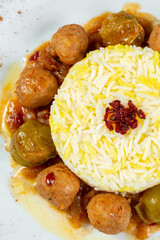 Vegetarian pilaf rice with vegetables