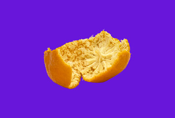 Peeled inside of mandarin peel.