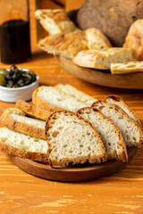 Bread bun and bread loafs 