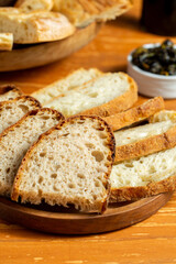 Bread bun and bread loafs 