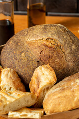 Bread bun and bread loafs 